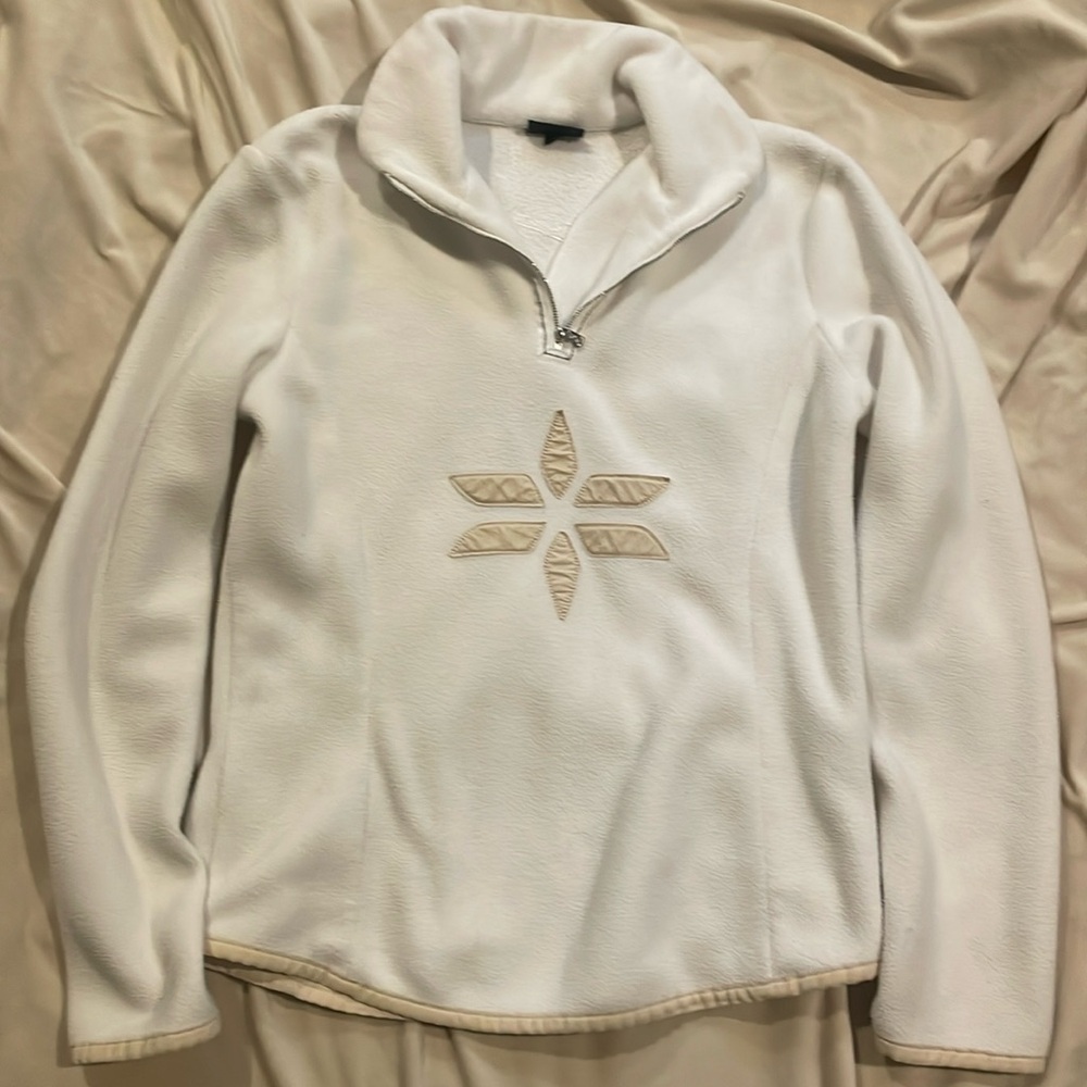 White and Cream Bogner half zip fleece, medium